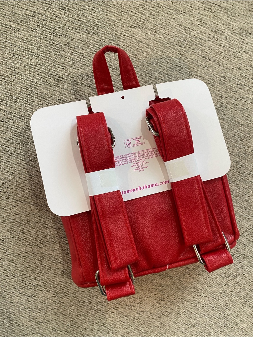 Tommy Bahama Adorable Red Bow Backpack - Picture 2 of 5